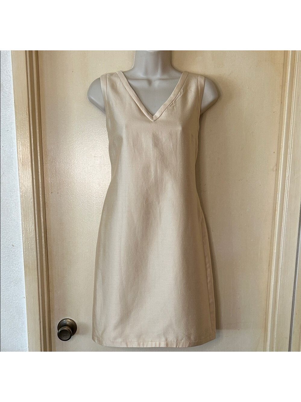Talbots Buttercup Yellow Silk/Cotton Blend Midi Dress size 2P